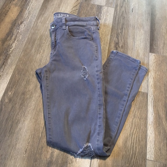 American Eagle Outfitters Denim - american eagle super stretch gray jeans